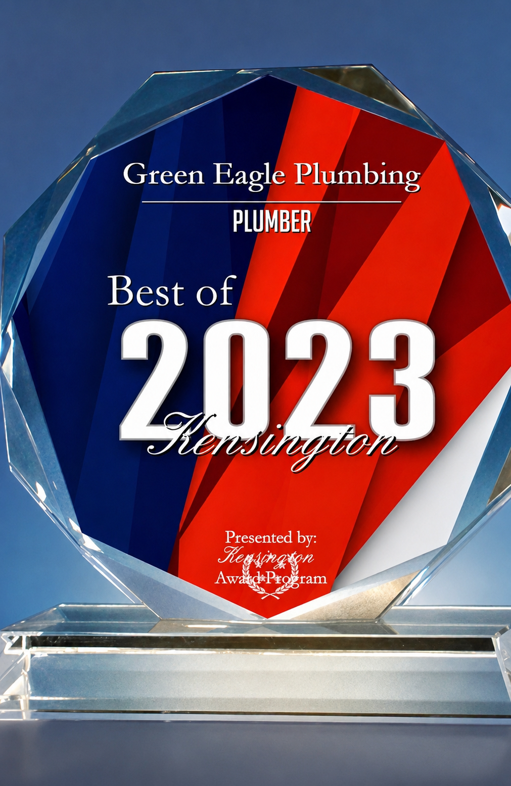 Green Eagle Plumbing Best of Kensington 2023 award